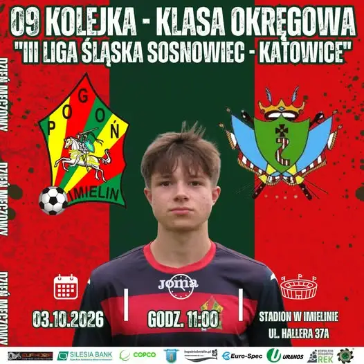 Pogoń Imielin podejmie Ostoja Żelisławice w 9. kolejce klasy okręgowej