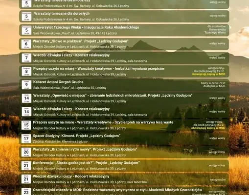 Październik w Lędzinach: kalendarz wydarzeń kulturalnych pełen atrakcji