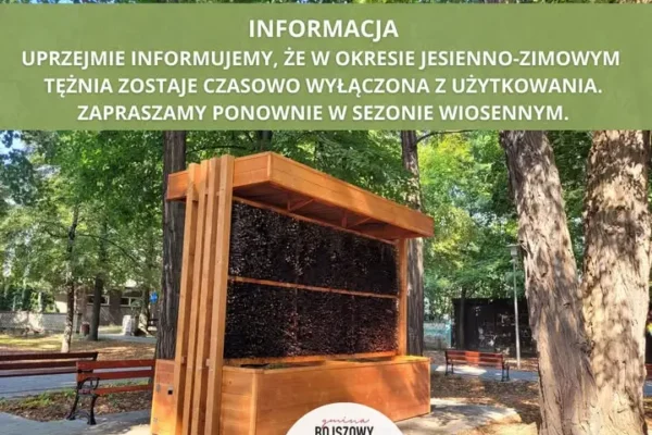 Tężnia w Parku Dworskim w Bojszowach wyłączona na okres jesienno-zimowy