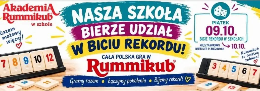 Ogólnopolskie bicie rekordu w Rummikub – Szkoła Podstawowa nr 1 w Bieruniu zaprasza