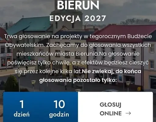 Ostatni dzień głosowania w Budżecie Obywatelskim Bierunia – zostało 10 godzin