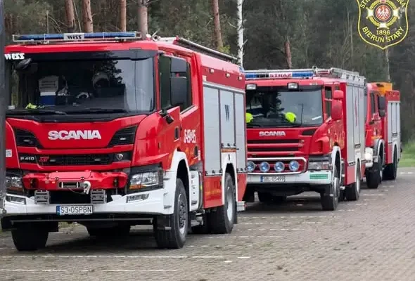 Strażacy z OSP Bieruń ćwiczyli na terenie firmy MASTER w Tychach