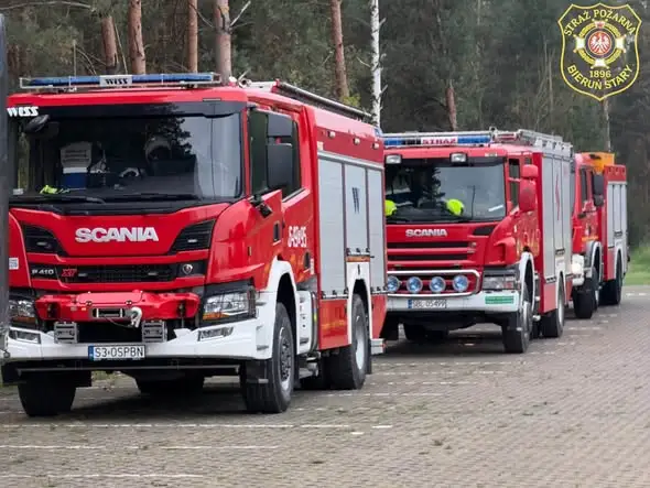 Strażacy z OSP Bieruń ćwiczyli na terenie firmy MASTER w Tychach