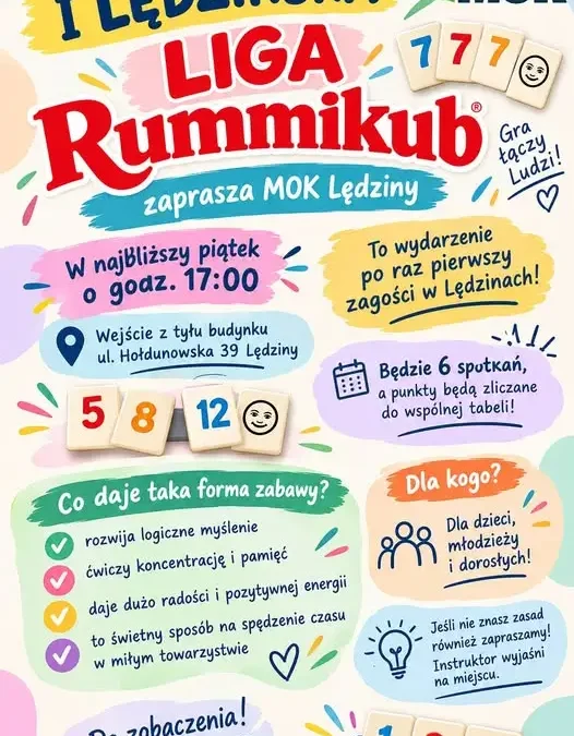 Pierwsza Lędzińska Liga Rummikub – nowy turniej w Miejskim Ośrodku Kultury