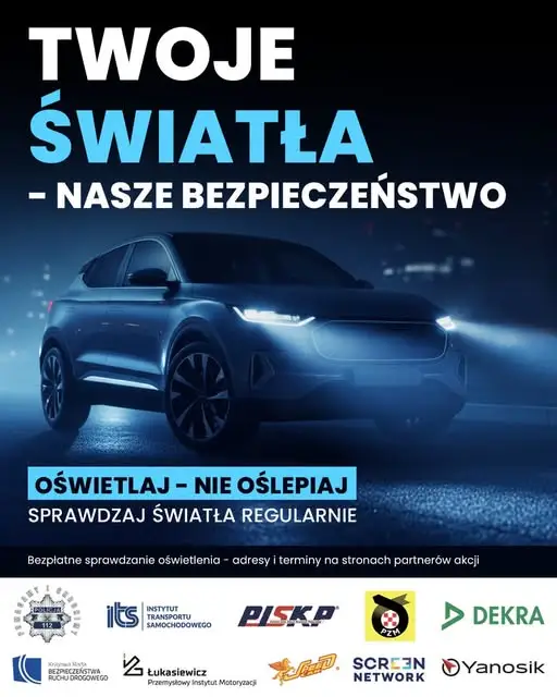 Bezpłatna kontrola świateł w pojazdach – ogólnopolska kampania „Twoje światła – Nasze bezpieczeństwo”