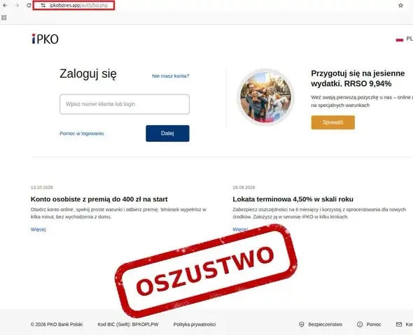 Nowa fala ataków phishingowych na klientów biznesowych banków