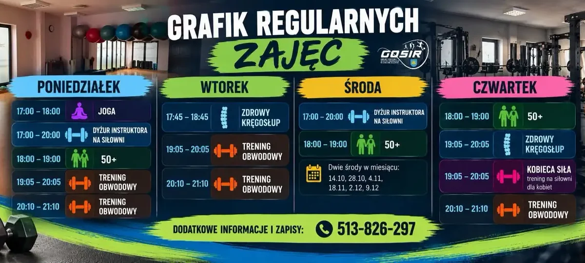 GOSiR Chełm Śląski zaprasza na zajęcia – sprawdź aktualny grafik!
