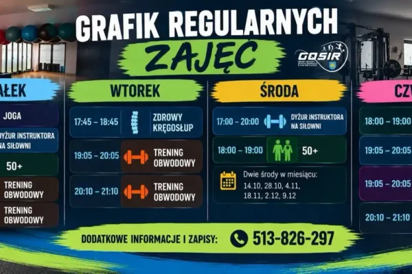 GOSiR Chełm Śląski zaprasza na zajęcia – sprawdź aktualny grafik!