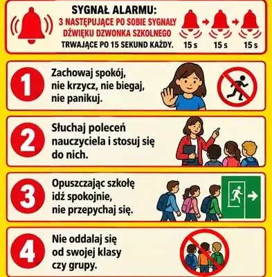 Próbna ewakuacja w szkole – uczniowie i nauczyciele sprawdzili procedury na wypadek pożaru
